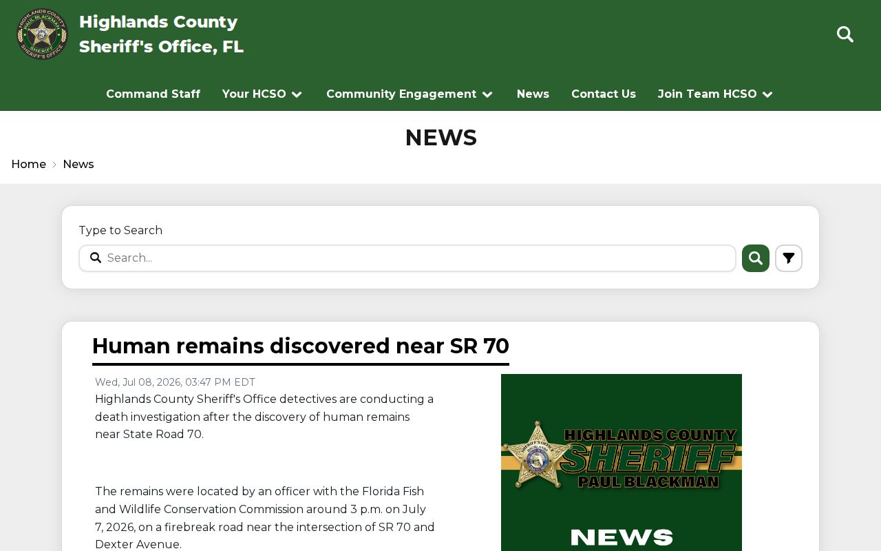 Highlands County official sheriff arrest news feed